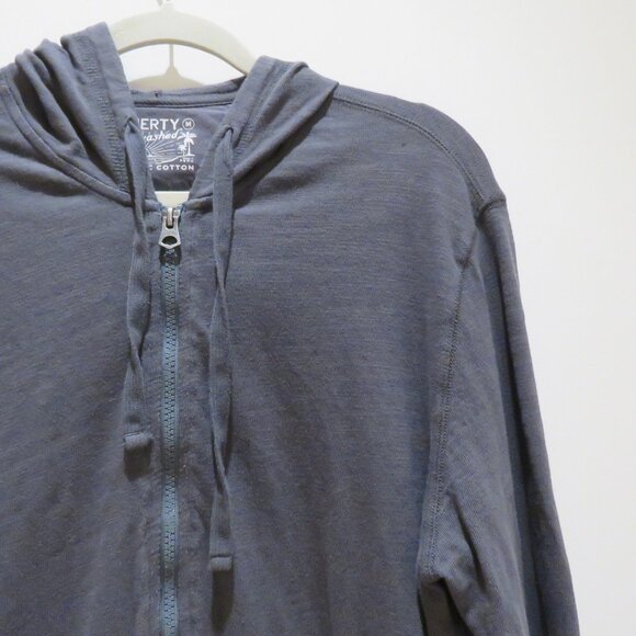 FAHERTY Sunwashed Slub Cotton Zip-Up Hoodie in Gray Casual Normcore Travel M - Picture 10 of 15
